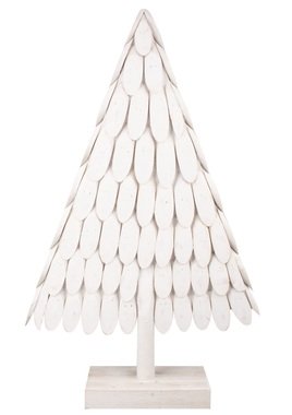 Tree made of wooden Slices 35 x 57 x 8 cm, White