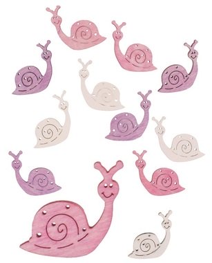 Wooden Snails 4 x 4 x 0,3 cm, 12 pcs