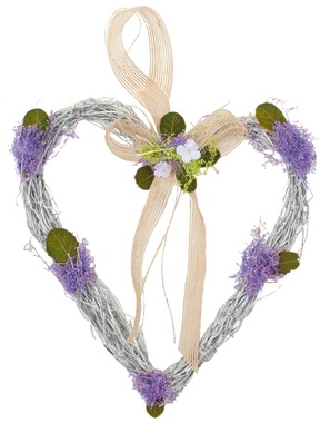 Heart Wreath from Wicker Basket 22 x 21 x 3 cm