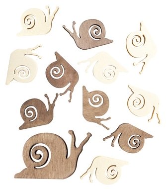Wooden Snail 4 x 2,5 x 0,3 cm, 12 pcs