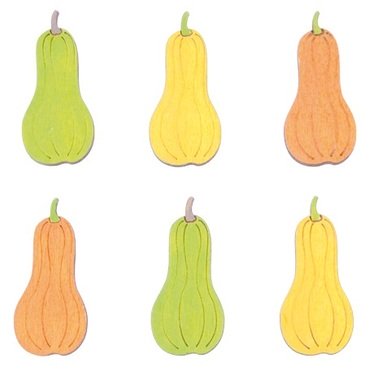 Wooden Pumpkins 4 cm, 6 pcs