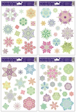 Decorative Window Cling Glow-in-the-dark Snowflakes 30 × 20 cm