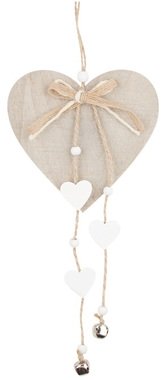 Hanging Wooden Heart 12 x 25 x 0,5 cm, Grey 