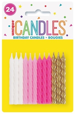 Cake Candles - Girl Spirals, 4 pcs