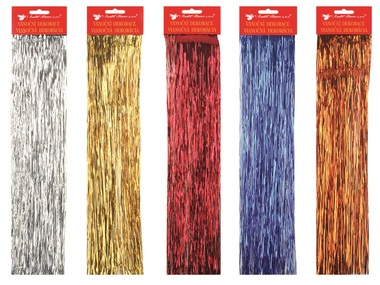 Tinsel arany, ezüst, kék, piros, réz 45 x 30 cm