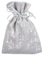 Textile Bag Shiny Velour Grey 12 x 16 cm 