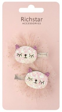 Hair clips Cats with Glitter, 6 × 5.5 × 1 cm, 2 pcs