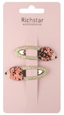 Hair Clips Hedgehogs with Glitter, 6 × 2 × 0.5 cm, 2 pcs