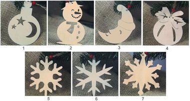Wooden Stencil Christmas 10 cm, 2 pcs Bag