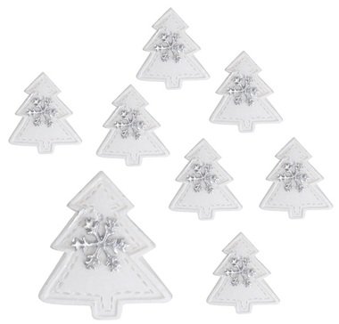 Trees White 3 cm, 8 pcs 