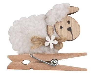 Wooden Sheep on a peg 6 x 5 x 1 cm