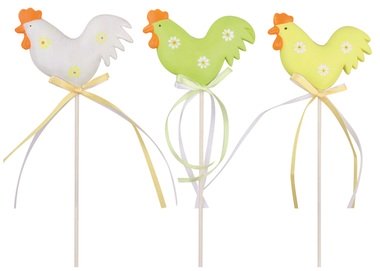 Plastic Hen on Stick 8 x 5 x 2 cm + Stick