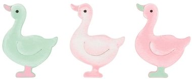 Wooden Goose 3 x 3,5 x 0,3 cm w/Double-sided Sticker 24 pcs