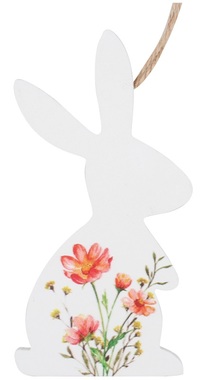 Hanging Wooden Rabbit 6 x 12 x 0,5 cm