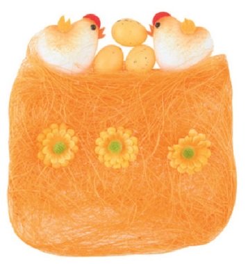 Sisal with Decorations 13 x 12 x 4 cm Bag, Orange
