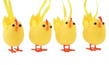 Hanging Chicken 3 x 4 x 2 cm, 4 pcs Bag