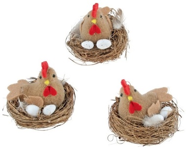 Hen in Nest Brown 7 x 7 x 7 cm