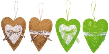 Textile Hanging Heart 14 x 10 x 2 cm 
