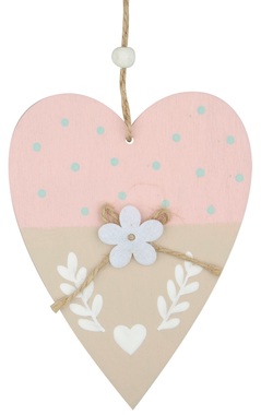 Hanging Wooden blue Heart 11 x 14 x 0,3 cm