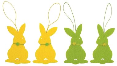 Hanging Rabbit 8 x 5 x 0,3 cm, 4 pcs Bag