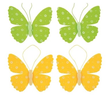 Hanging Felt Butterfly 9 x 7 x 0,3 cm, 2 pcs