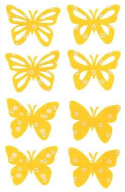 Felt Butterfly 6 x 5 x 0,3 cm, 8 pcs Bag