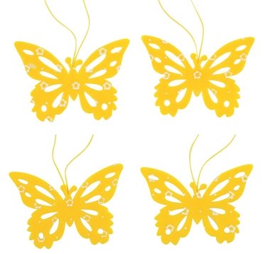 Felt Butterfly 7 x 5 x 0,3 cm, 4 pcs Bag