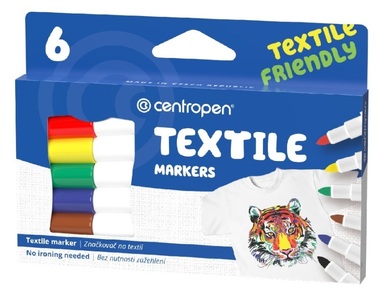 Textile markers, 6 pcs, CENTROPEN